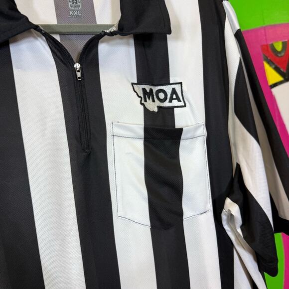 Cliff Keen Athletic Gray and White Striped Shirt. Size XXL. Referee Uniform. - Picture 2 of 6